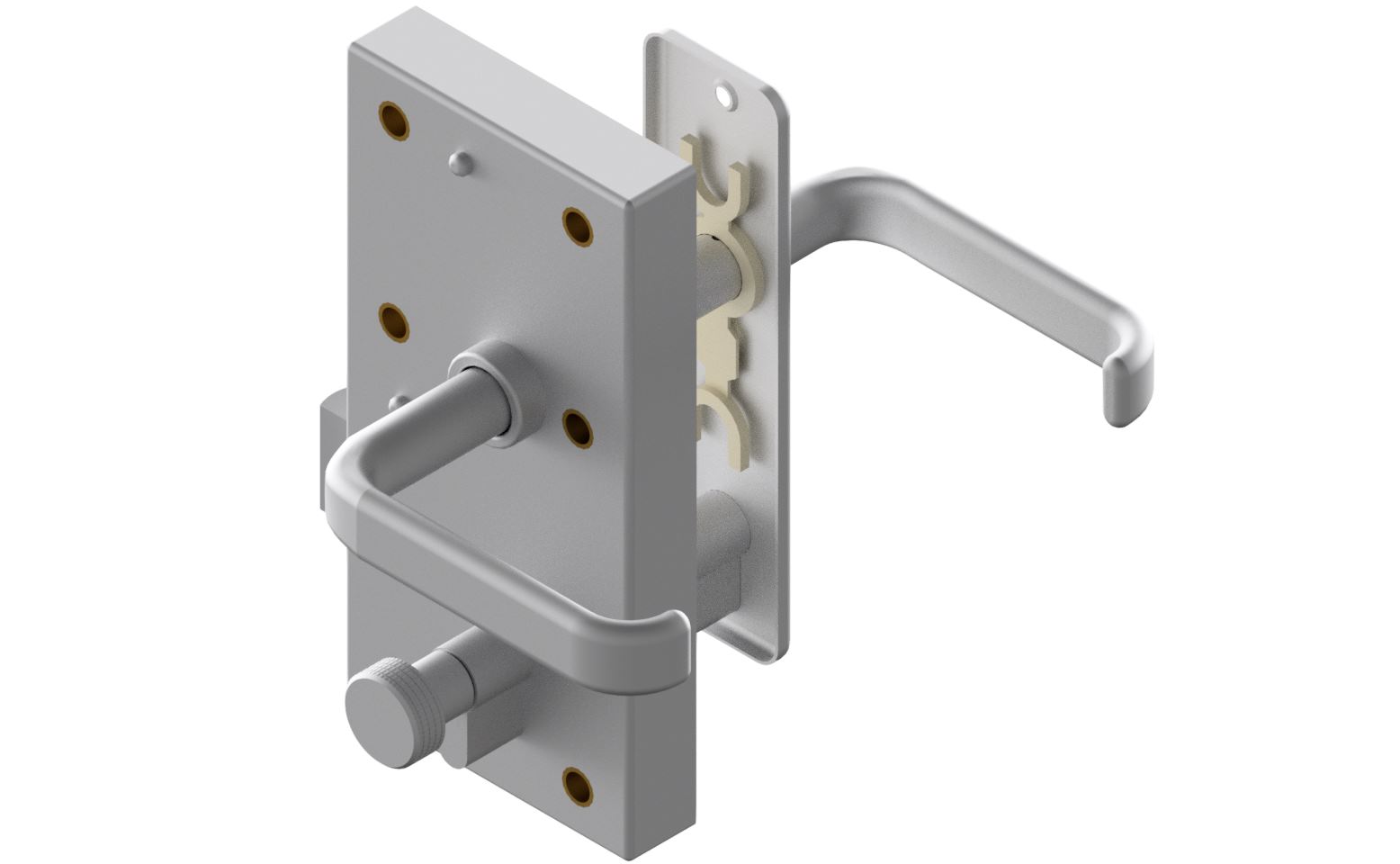 Rim lock c/w handles LS st. st. complete